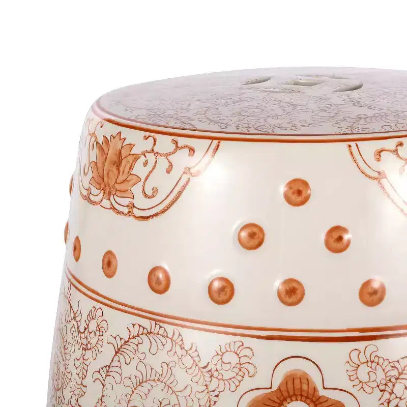 JONATHAN Y Double Happiness Sgabello da giardino/tavolino in ceramica Chinoiserie 18