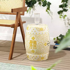 JONATHAN Y Double Happiness Sgabello da giardino/tavolino in ceramica Chinoiserie 18