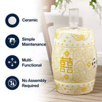 JONATHAN Y Double Happiness Sgabello da giardino/tavolino in ceramica Chinoiserie 18