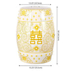 JONATHAN Y Double Happiness Sgabello da giardino/tavolino in ceramica Chinoiserie 18