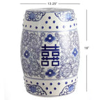 JONATHAN Y Double Happiness Sgabello da giardino/tavolino in ceramica Chinoiserie 18