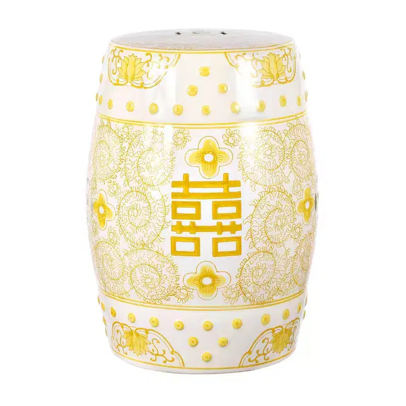 JONATHAN Y Double Happiness Sgabello da giardino/tavolino in ceramica Chinoiserie 18