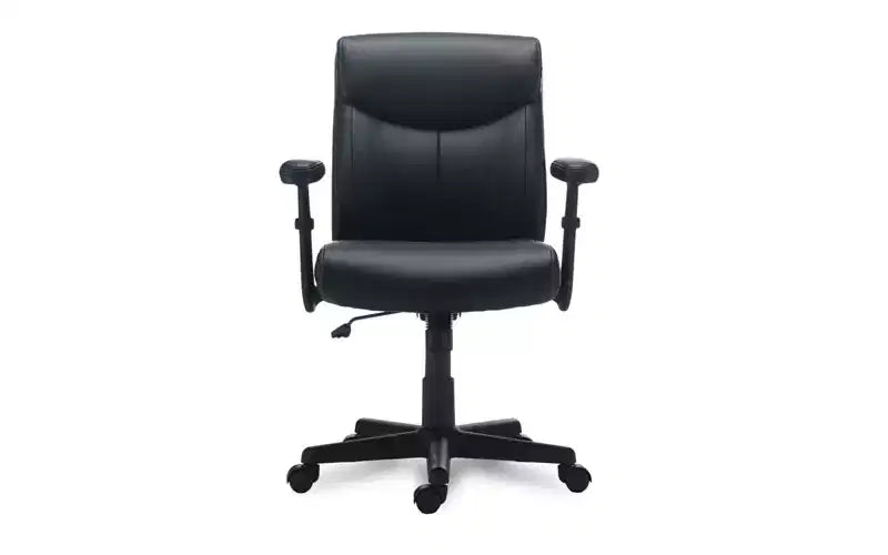 Sedia da ufficio in pelle Alera Alera Harthope, supporta fino a 125 kg, sedile/schienale nero, base nera
