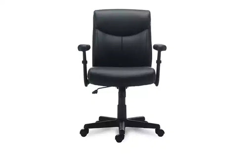 Sedia da ufficio in pelle Alera Alera Harthope, supporta fino a 125 kg, sedile/schienale nero, base nera