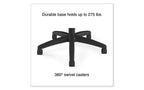 Alera Alera Aeson Series Sedia direzionale multifunzione, supporta fino a 125 kg, altezza seduta da 38 a 47,8 cm, sedile/schienale nero, base nera