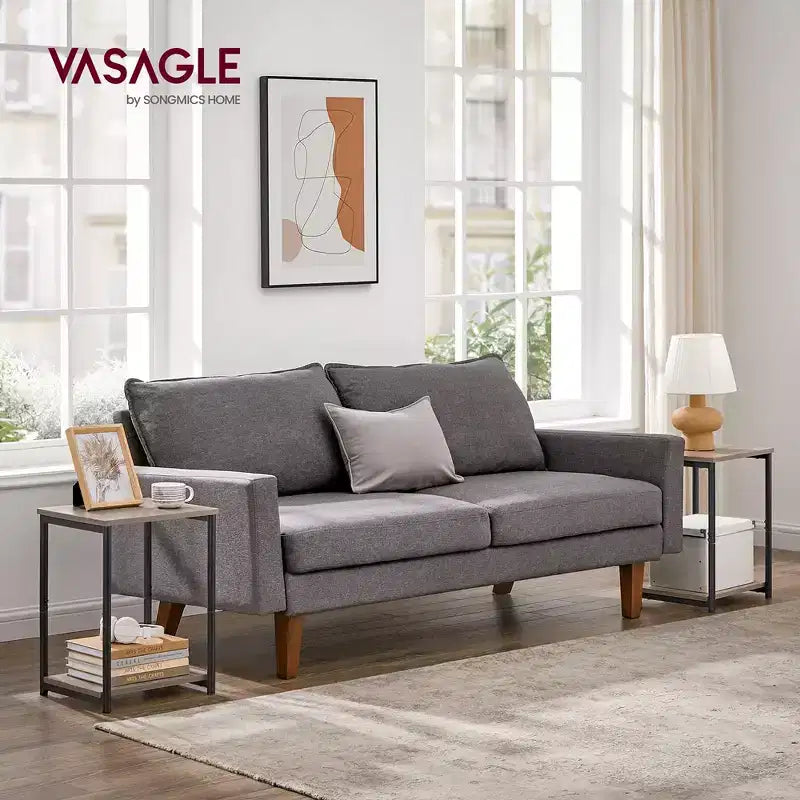 VASAGLE Set di 2 Tavolini Laterali, Comodino Piccolo, per Soggiorno, Camera da Leto, Ufficio, Bagno