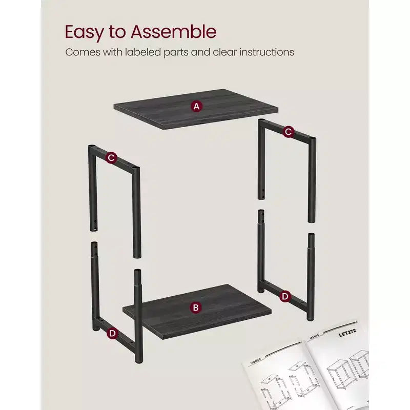 VASAGLE Set di 2 Tavolini Laterali, Comodino Piccolo, per Soggiorno, Camera da Leto, Ufficio, Bagno