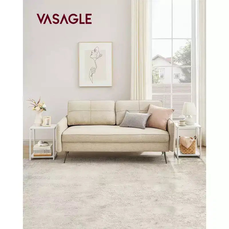VASAGLE Set di 2 Tavolini Laterali, Comodino Piccolo, per Soggiorno, Camera da Leto, Ufficio, Bagno