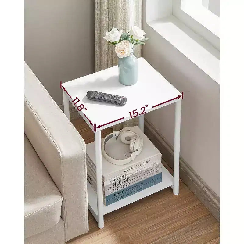 VASAGLE Set di 2 Tavolini Laterali, Comodino Piccolo, per Soggiorno, Camera da Leto, Ufficio, Bagno
