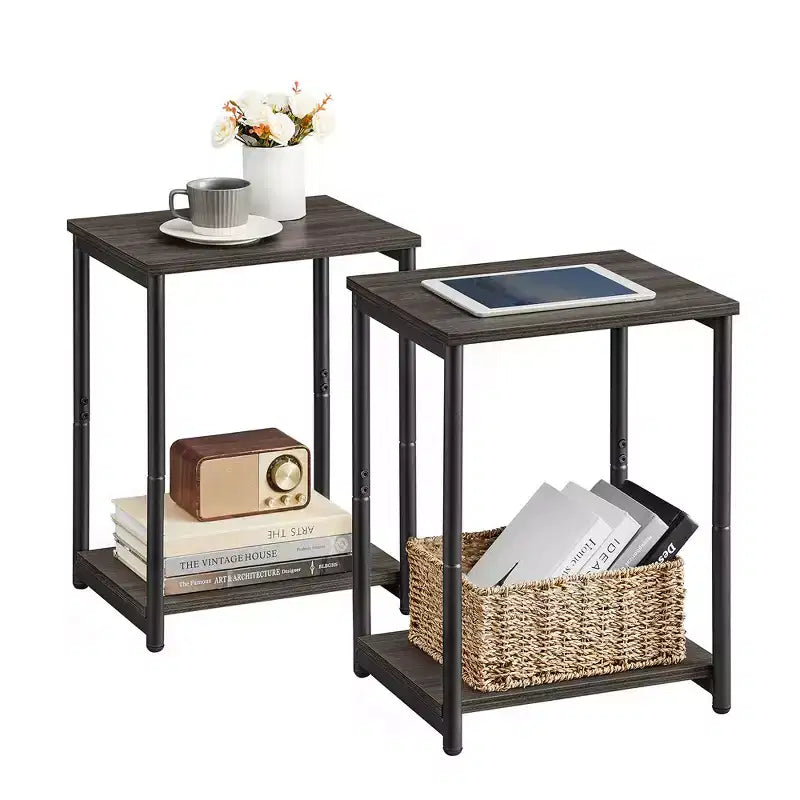 VASAGLE Set di 2 Tavolini Laterali, Comodino Piccolo, per Soggiorno, Camera da Leto, Ufficio, Bagno