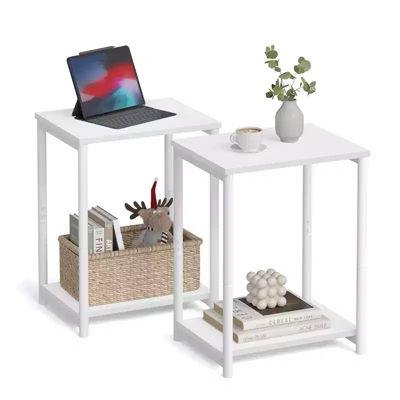 VASAGLE Set di 2 Tavolini Laterali, Comodino Piccolo, per Soggiorno, Camera da Leto, Ufficio, Bagno