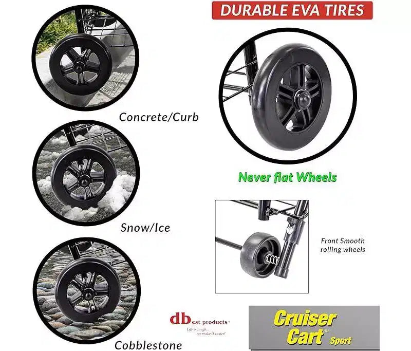 dbest products Cruiser Cart Carrello leggero pieghevole sportivo per la spesa, la lavanderia, con ruote, a cesto