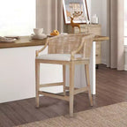 Sgabello da bar Martha Stewart 25 Playa in rattan fatto a mano, altezza bancone