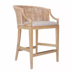 Sgabello da bar Martha Stewart 25 Playa in rattan fatto a mano, altezza bancone