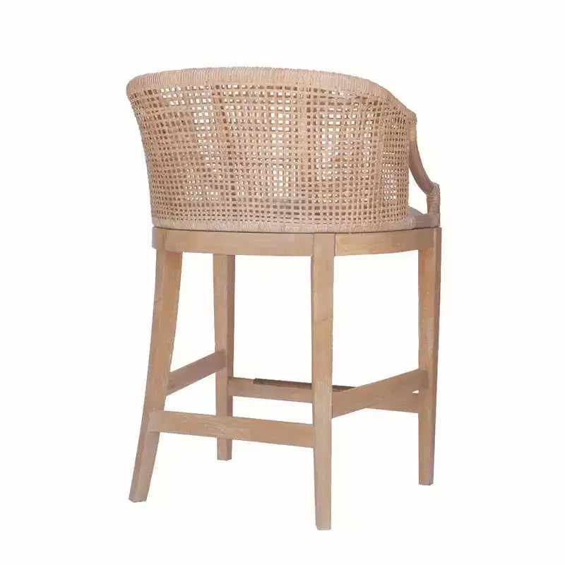 Sgabello da bar Martha Stewart 25 Playa in rattan fatto a mano, altezza bancone
