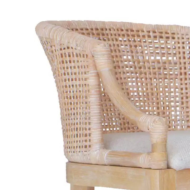 Sgabello da bar Martha Stewart 25 Playa in rattan fatto a mano, altezza bancone