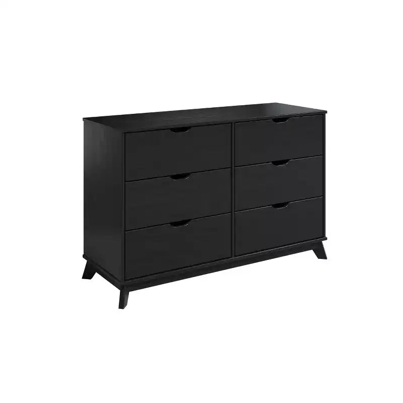 Cassettiera Pensy con 6 cassetti in legno massello stile moderno di metà secolo - Powell