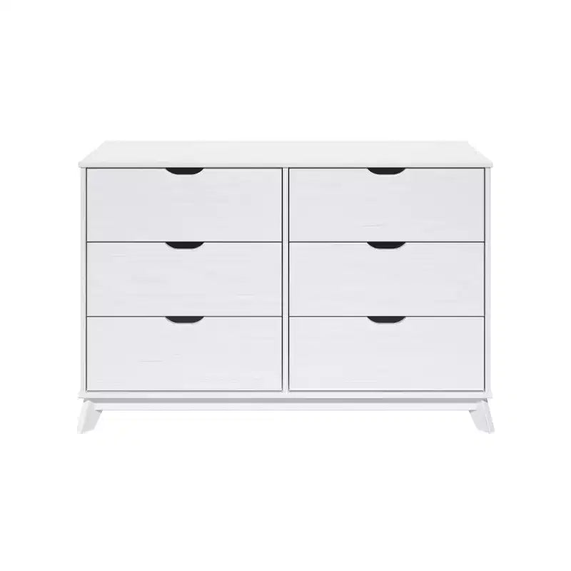 Cassettiera Pensy con 6 cassetti in legno massello stile moderno di metà secolo - Powell