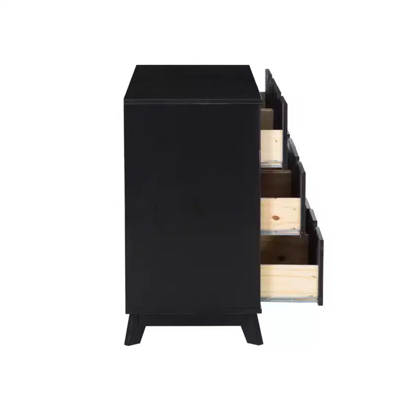Cassettiera Pensy con 6 cassetti in legno massello stile moderno di metà secolo - Powell