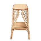 bali & pari Bastet Consolle a 2 ripiani in rattan naturale marrone moderno bohémien