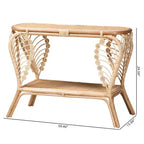 bali & pari Bastet Consolle a 2 ripiani in rattan naturale marrone moderno bohémien