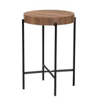 Baxton Studio Savion Tavolino Moderno Industriale in Legno Finitura Noce e Metallo Nero