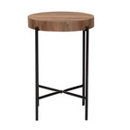 Baxton Studio Savion Tavolino Moderno Industriale in Legno Finitura Noce e Metallo Nero