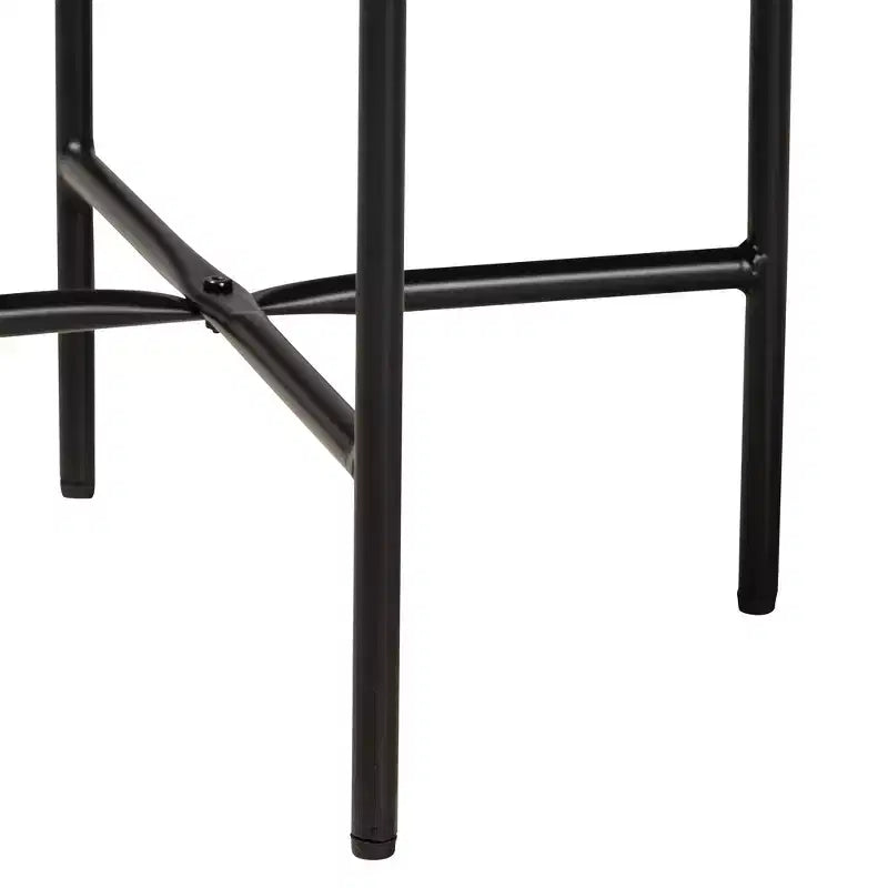 Baxton Studio Savion Tavolino Moderno Industriale in Legno Finitura Noce e Metallo Nero