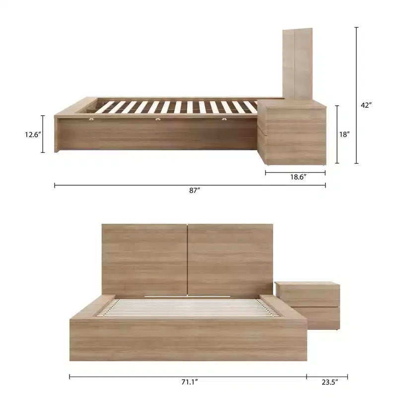 Set camera da letto 3 pezzi James Nexera Queen