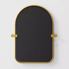 Specchio basculante da bagno Dovelina con cornice in metallo, set da 2 specchi da appendere