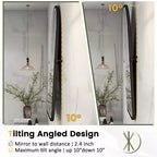 Specchio basculante da bagno Dovelina con cornice in metallo, set da 2 specchi da appendere