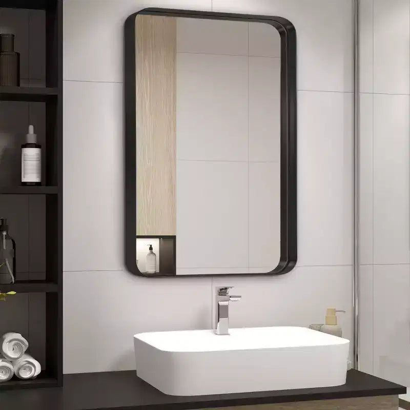 Dovelina Specchio da Parete Rettangolare con Cornice in Metallo Specchio da Bagno per Vanity