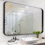 Dovelina Specchio da Parete Rettangolare con Cornice in Metallo Specchio da Bagno per Vanity