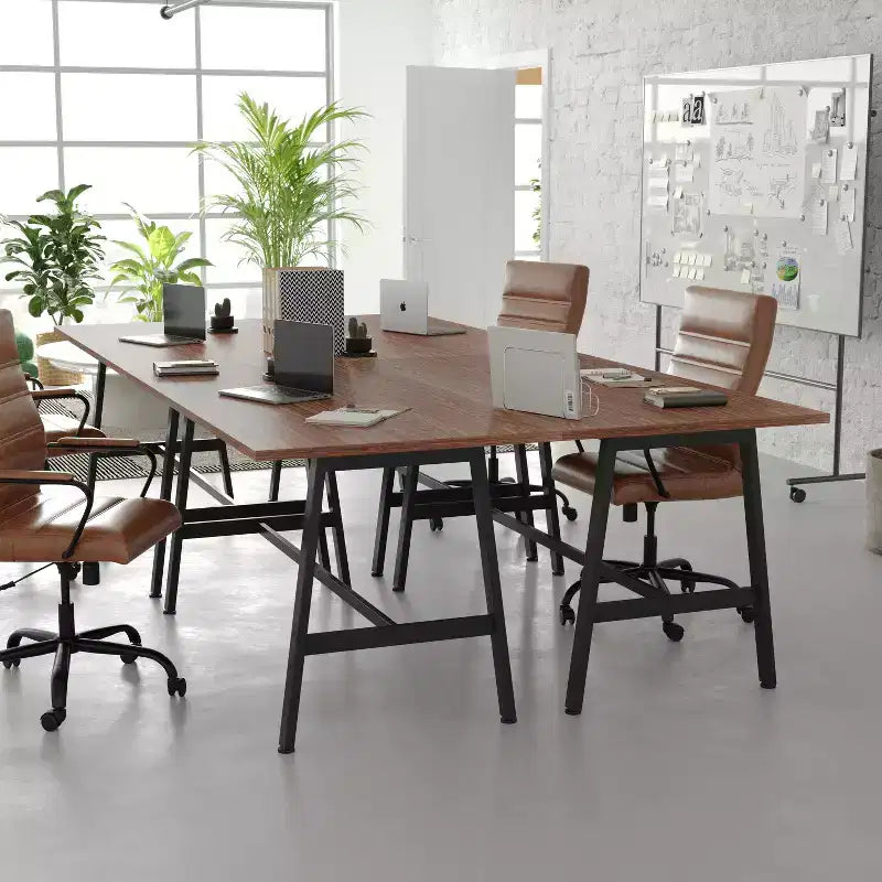 Tavolo da conferenza Flash Furniture Redmond Commercial 60x30 con piano in laminato a doppia faccia spesso 1" con bordo in PVC e base in acciaio resistente a forma di A