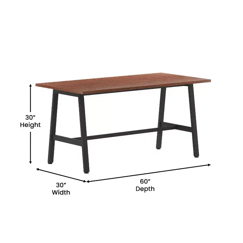 Tavolo da conferenza Flash Furniture Redmond Commercial 60x30 con piano in laminato a doppia faccia spesso 1" con bordo in PVC e base in acciaio resistente a forma di A