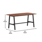Tavolo da conferenza Flash Furniture Redmond Commercial 60x30 con piano in laminato a doppia faccia spesso 1" con bordo in PVC e base in acciaio resistente a forma di A