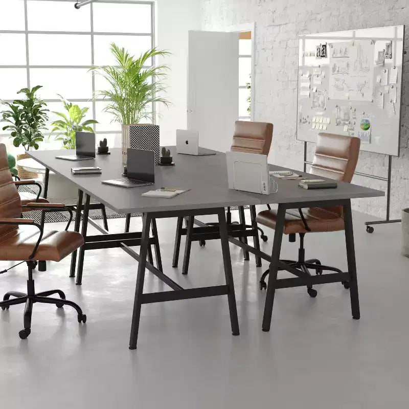 Tavolo da conferenza Flash Furniture Redmond Commercial 60x30 con piano in laminato a doppia faccia spesso 1" con bordo in PVC e base in acciaio resistente a forma di A