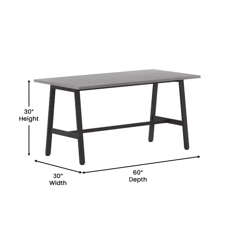 Tavolo da conferenza Flash Furniture Redmond Commercial 60x30 con piano in laminato a doppia faccia spesso 1" con bordo in PVC e base in acciaio resistente a forma di A