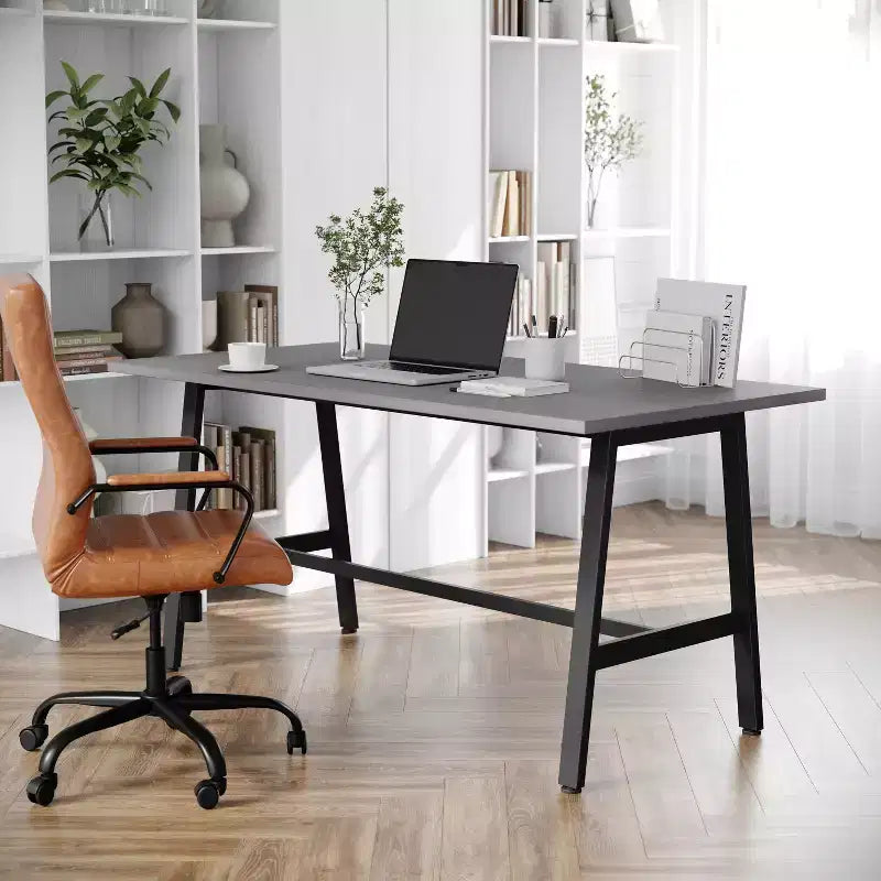Tavolo da conferenza Flash Furniture Redmond Commercial 60x30 con piano in laminato a doppia faccia spesso 1" con bordo in PVC e base in acciaio resistente a forma di A