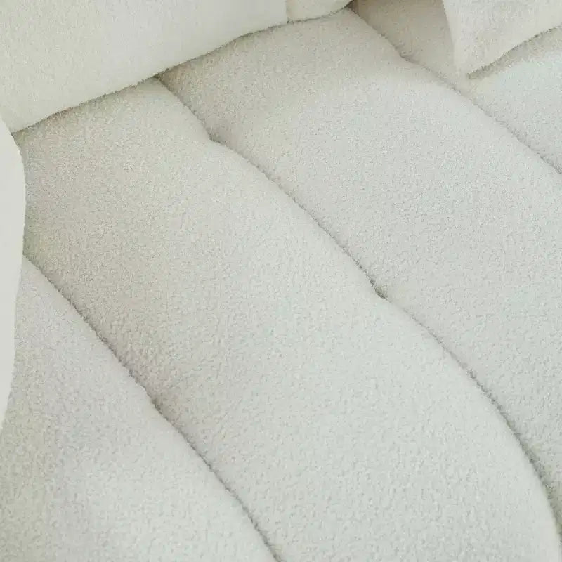 Divano Imbottito a 3 Posti, Divano in Tessuto Teddy con 3 Cuscini Schienale 4M - ModernLuxe