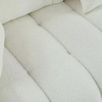Divano Imbottito a 3 Posti, Divano in Tessuto Teddy con 3 Cuscini Schienale 4M - ModernLuxe