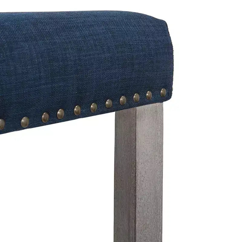 WestinTrends Sgabello da bancone con seduta imbottita a sella, 24 pollici (Set di 2), Grigio Antico/Blu Navy