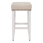 WestinTrends, Sgabello da bancone con seduta a sella imbottita (set da 2), 61 cm, bianco antico/beige