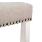 WestinTrends, Sgabello da bancone con seduta a sella imbottita (set da 2), 61 cm, bianco antico/beige