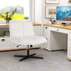Sedia da scrivania Costway senza braccioli, sedia da trucco moderna girevole con altezza regolabile Grigio/Marrone/Beige