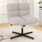 Sedia da scrivania Costway senza braccioli, sedia da trucco moderna girevole con altezza regolabile Grigio/Marrone/Beige