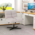 Sedia da scrivania Costway senza braccioli, sedia da trucco moderna girevole con altezza regolabile Grigio/Marrone/Beige