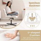 Sedia da scrivania Costway senza braccioli, sedia da trucco moderna girevole con altezza regolabile Grigio/Marrone/Beige