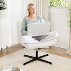 Sedia da scrivania Costway senza braccioli, sedia da trucco moderna girevole con altezza regolabile Grigio/Marrone/Beige