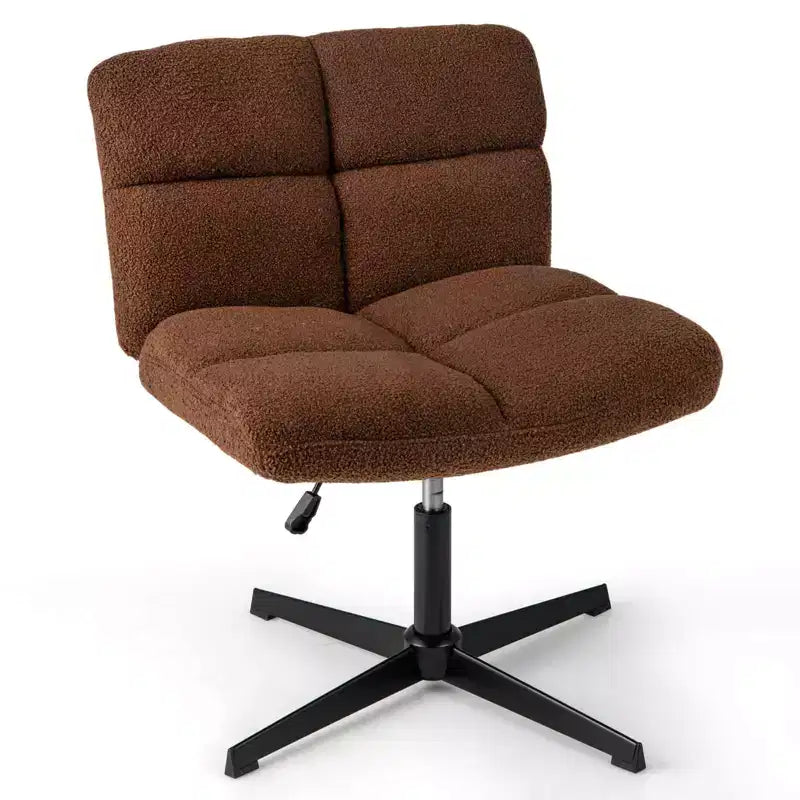 Sedia da scrivania Costway senza braccioli, sedia da trucco moderna girevole con altezza regolabile Grigio/Marrone/Beige
